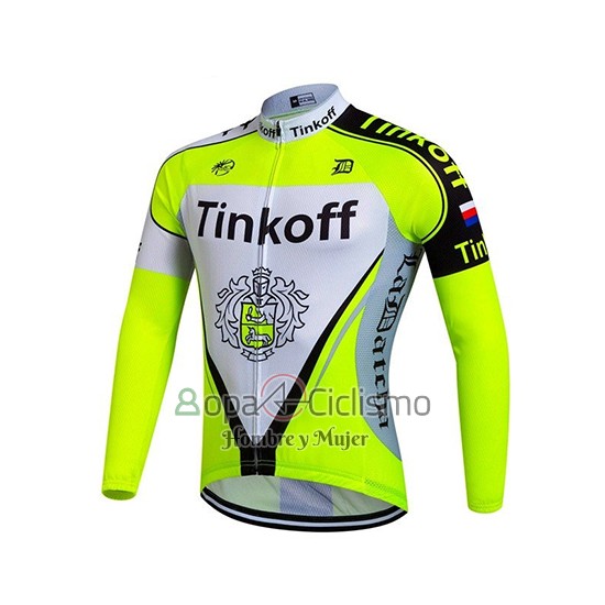 Tinkoff Ropa Ciclismo Culotte Largo 2017 Mangas Largas Brillante Verde